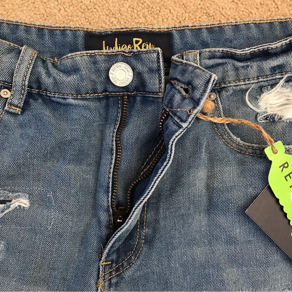 Indigo Rein High Waist Distressed Denim Shorts NEW Womens Size 7 Blue - Picture 6 of 12